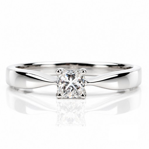 Диамант Принцес  Годежен Пръстен  18К Бяло Злато Bloom Jewellery